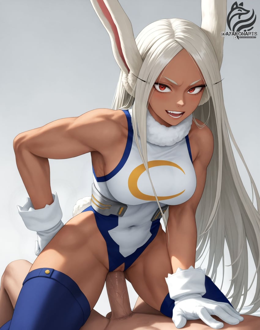 ai_generated ayakonarts bunny_ears bunnysuit cowgirl_position miruko my_hero_academia rumi_usagiyama sex