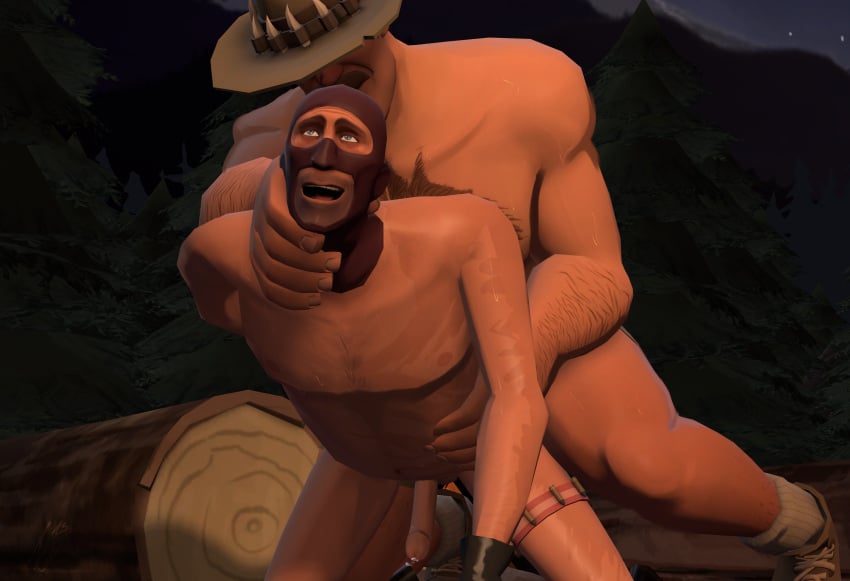 2boys bara cum erection finchtheidiot gay gay_sex male/male penetration saxton_hale sfm size_difference source_filmmaker spy_(team_fortress_2) sweat team_fortress_2 tf2 twink