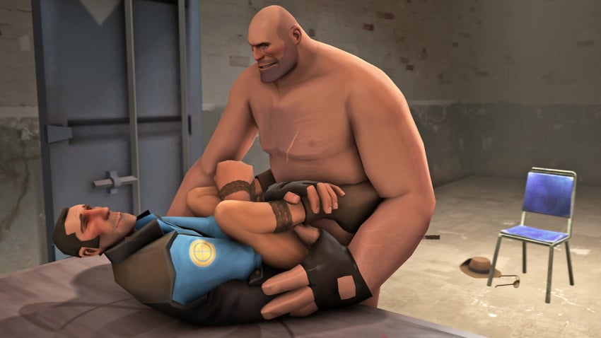 3d anal anal_sex biting_lip biting_own_lip bondage butterfly_position closed_eyes clothed_male_nude_male daesdemona gay gay_sex heavy_weapons_guy male pleasure_face pleasured sex sfm smile sniper_(team_fortress_2) source_filmmaker spread_legs team_fortress_2 tied_up yaoi