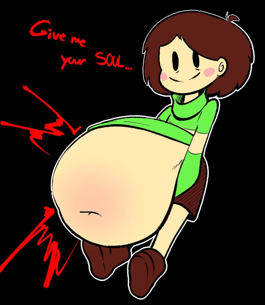 5l0shy belly belly_overhang big_belly chara digestion digestion_noises huge_belly large_belly undertale undertale_(series) vore vore_belly