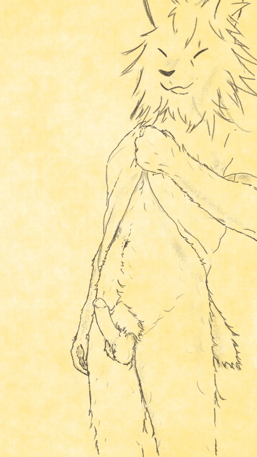 anonymous_artist anthro arm_tuft average_penis ball_tuft balls belly cheek_tuft closed_eyes clothed clothing clothing_lift crotch_tuft erection facial_tuft felid feline fuzzy fuzzy_balls genitals hi_res humanoid_genitalia humanoid_penis leg_tuft lynx male male/male mammal narrowed_eyes navel nub_tail penis presenting presenting_penis scruffy shirt shirt_lift short_tail skinny slim snout solo tail topwear tuft