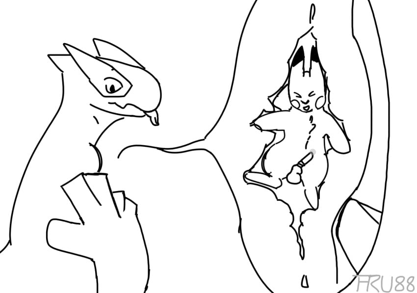 ambiguous_gender balls bodily_fluids digital_drawing_(artwork) digital_media_(artwork) duo erection feral fur furryrawruwu88 generation_1_pokemon generation_2_pokemon genital_fluids genitals hand_on_neck happy internal legendary_pokemon long_neck lugia male neck_bulge nintendo nude open_mouth oral_vore penis pikachu pokemon pokemon_(species) precum size_difference smaller_male swallowing tapering_penis tongue tongue_out vore