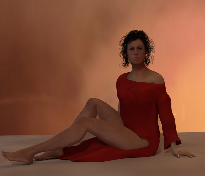 3d dana_barrett feet ghostbusters jc-starstorm legs red_dress sitting zuul