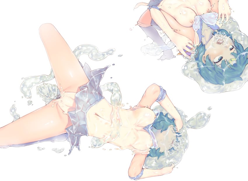 air_bubbles ami_mizuno arched_back asphyxiation big_breasts bishoujo_senshi_sailor_moon blue_eyes blue_hair bondage breasts clothing do_not_distribute drowning female head_back helpless nipples open_mouth pussy rape restrained rou271 rou_(rou22) sailor_mercury skirt slime slime_monster small_breasts struggling tentacle tentacle_rape translucent_tentacles vaginal_penetration water white_background