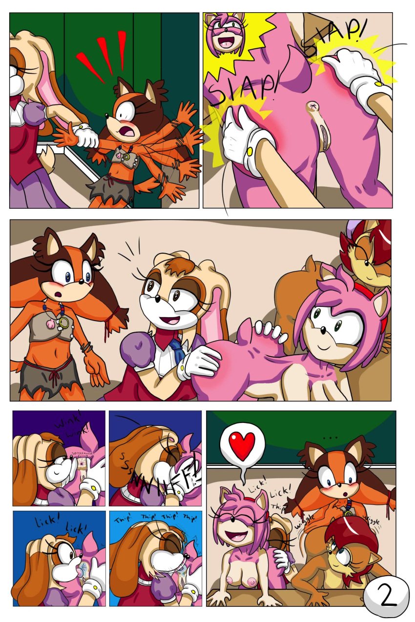 absurd_res amy_rose anal anal_sex anilingus anus ass blaze_the_cat breasts clothed clothing comic female female/female from_behind_position hand_on_hip hi_res licking nipples nude oral penetration presenting presenting_hindquarters pussy rimming sally_acorn sex smell sonic_(series) sonic_boom spanking sticks_the_badger sticks_the_jungle_badger sticks_the_tejon tinydevilhorns tinydevilhorns_(artist) tongue tongue_out vanilla_the_rabbit yuri