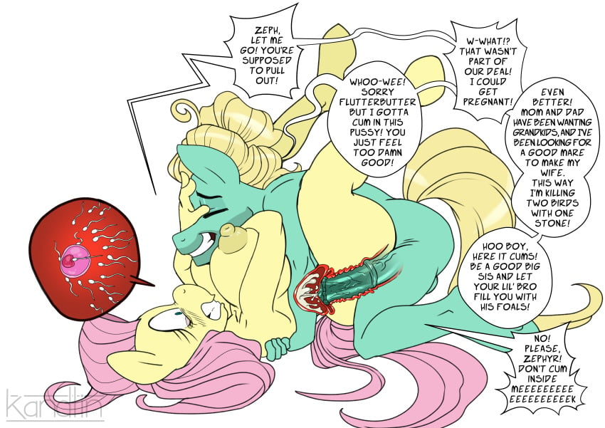 2019 absurd_res animal_genitalia anthro balls big_breasts blush bodily_fluids breasts brother brother_and_sister crying cum cum_in_pussy cum_in_uterus cum_inside dialogue digital_media_(artwork) duo ejaculation english_text equid equine erection female female_penetrated fluttershy_(mlp) forced friendship_is_magic furry genital_fluids hair happy_sex hi_res horse impregnation incest internal kandlin legs_up lying male male_penetrating mammal mating missionary_position my_little_pony nipples nude older_sister on_back ovum penetration penis pony pull_out_denial pull_out_request sex sibling simple_background sister smile smooth_skin speech_bubble sperm_cell spooge straight tears text unwanted_creampie unwanted_cumshot unwanted_impregnation uterus vaginal_penetration younger_brother zephyr_breeze_(mlp)