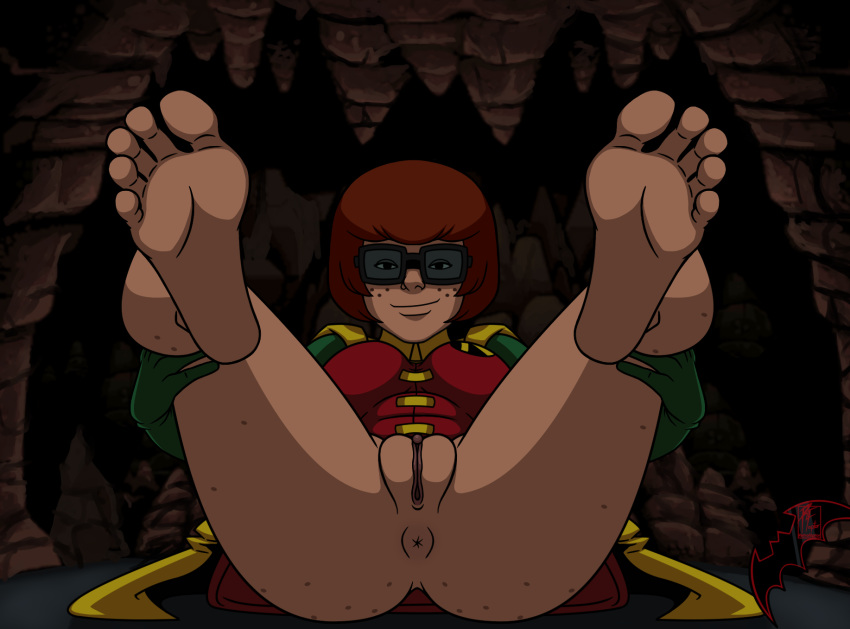 1girls and anus barefoot batman_(series) bedroom_eyes bold-n-brash bottomless brave cape clitoris cosplay dc dc_comics feet female freckles freckles_on_ass glasses gloves labia looking_at_viewer naughty_face nsfw plump_vulva pov presenting pussy raised_legs retrofaptor scooby-doo scooby-doo! scooby-doo!_&_batman:_the_brave_and_the_bold sensual smile soles spread_legs spread_toes the toe_spread toes underboobrn