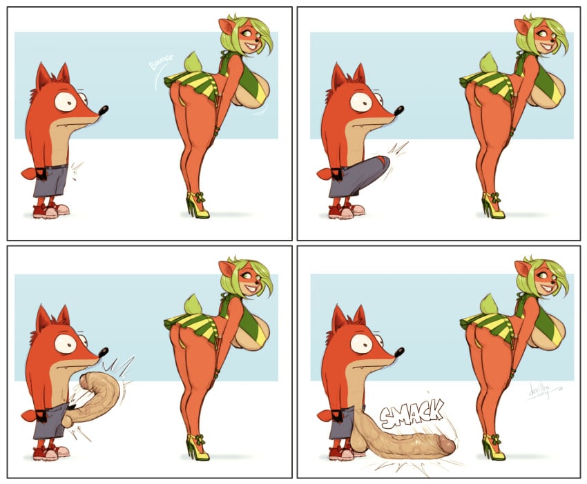 1boy 1girls 2019 :| ami_bandicoot animal_ears anthro ass bent_over bent_penis big_ass big_breasts big_bulge big_penis breasts brown_fur bulge bursting_penis cheerleader_uniform clothing crash_(series) crash_bandicoot crop_top derp devil_hs erection exposed_penis female footwear full_body getting_erect glans half-erect half-mast handwear heels height_difference horny huge_cock humor hyper_penis larger_female long_penis looking_at_ass male miniskirt motion_lines orange_fur panels penis penis_on_ground penis_out penis_through_fly perky_breasts pleated_skirt poker_face presenting_hindquarters presenting_panties red_sneakers retracted_foreskin round_ass rugged_penis seductive semi-erect short_skirt short_tail signature size_difference skimpy skirt small_but_hung smaller_male sneakers sound_effect stiletto_heels swinging_penis tan_fur thick_foreskin thick_penis toony top_heavy_penis topless uncut underboob upskirt vein veiny_penis video_games wardrobe_malfunction