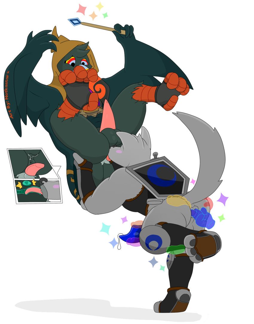 alpha_channel anal anthro armor avian balls beak bird bottomless canid canine canis clothed clothing digital_media_(artwork) erection fur hair heart hi_res licking magic male male_only mammal melee_weapon muscular muscular_male nintendo notkastar oral rimming sex shield signature sword the_legend_of_zelda the_wind_waker tongue tongue_out video_games wand weapon wind_waker wizzrobe wolf zatch_(character)