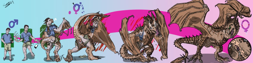 2019 absurd_res clothing dragon female feral gender_transformation growth hi_res horn human human_to_feral invalid_tag male mammal mtf_transformation penis pussy sequence silvergriffin21 solo species_transformation spikes standing torn_clothing transformation wings wyvern