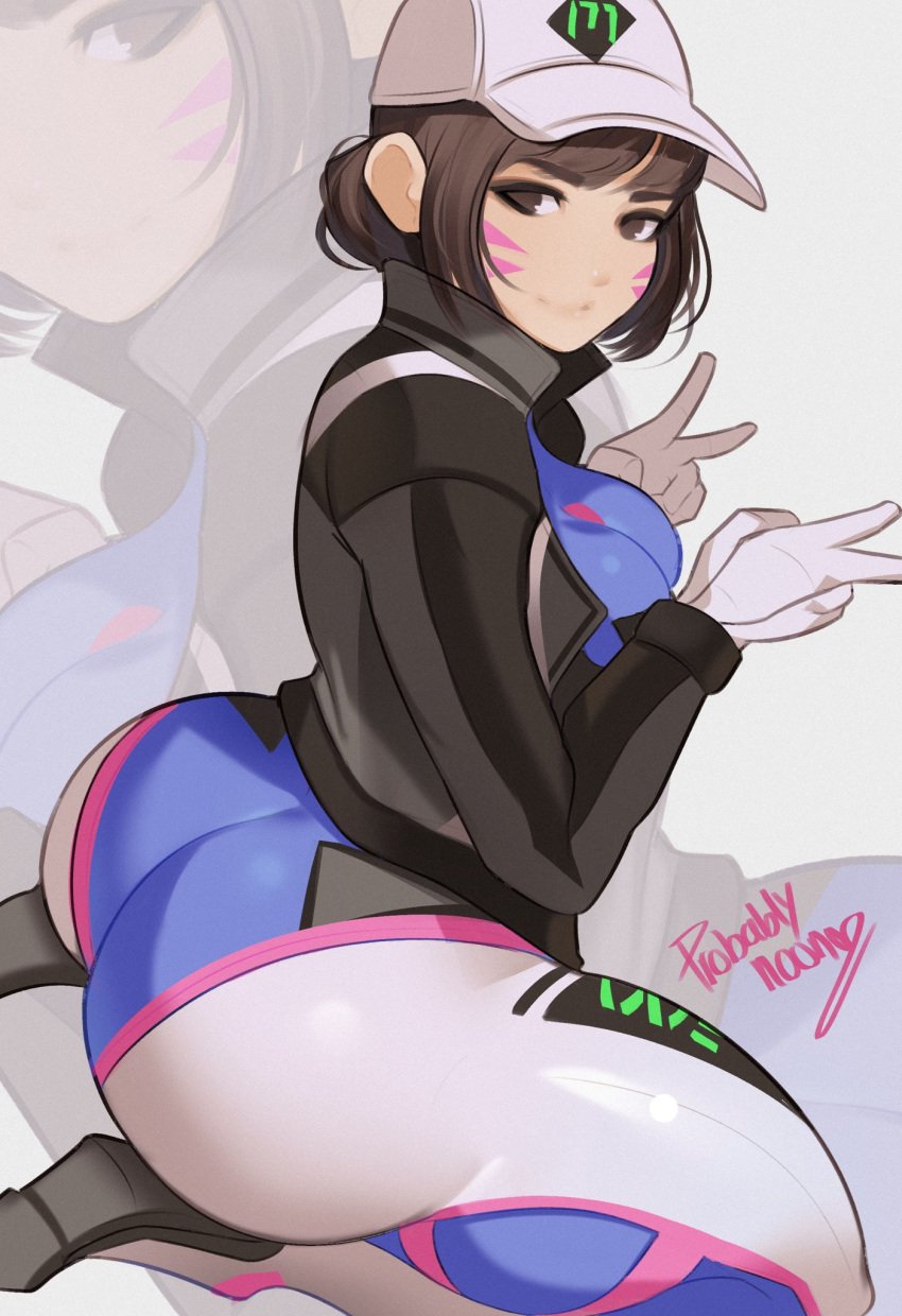 1girls 2020 activision alternate_ass_size ass ass_focus ass_worship big_ass big_butt blizzard_entertainment boobs bottom_heavy breasts brown_eyes brown_hair butt butt_crack butt_focus clothed clothed_female clothing d.va dat_ass double_peace_sign double_v facepaint favorite female female_only fully_clothed gigantic_ass gloves hair hi_res hips huge_ass huge_butt jacket large_ass looking_back overwatch peace_sign plump plump_ass probablynoon round_ass shooting_star_d.va short_hair sideboob simple_background sitting skin_tight solo solo_female suit v video_games wide_hips