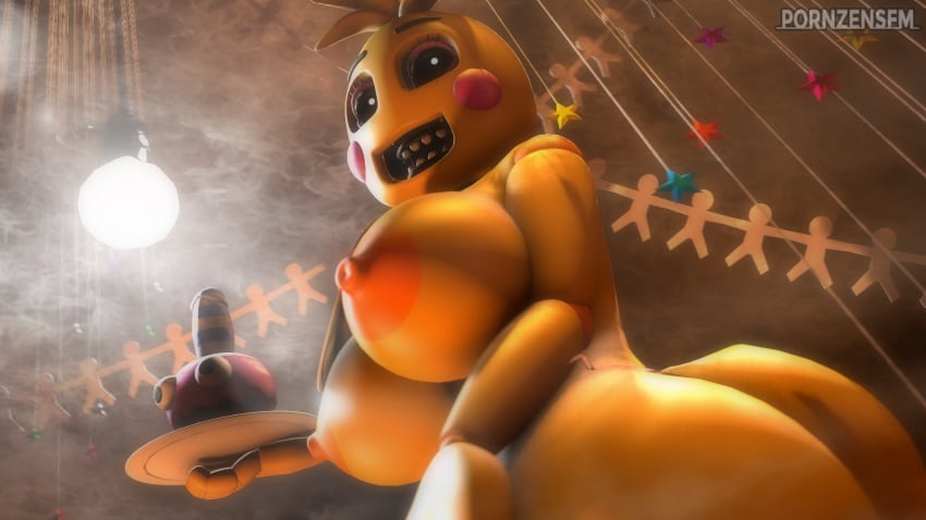 3d 3d_(artwork) animatronic areola areolae artist_request ass big_ass big_breasts breasts curvy erect_nipples five_nights_at_freddy's glowing_eyes holding_object hourglass_figure huge_breasts light_bulb looking_away metal_teeth perspective_shot pink_cheeks pornzensfm_(artist) props puffy_nipples robot robot_joints source_filmmaker toy_chica_(fnaf) voluptuous white_eyes yellow_body yellow_skin zentaisfm