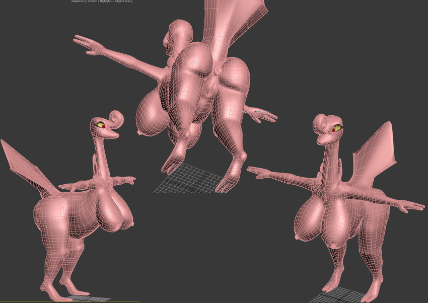 3d anthro avian big_anus big_breasts davius gooze huge_breasts lilibee puffy_anus wip