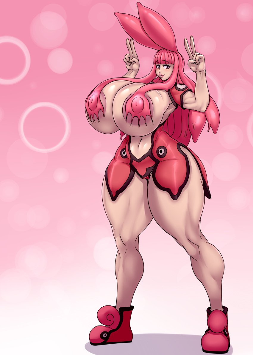 1girls 2019 absurd_res absurdres areola areolae ber00 big_breasts big_nipples boots breast_expansion breasts bunny_ears bunny_girl cameltoe cleavage female female_only high_resolution highres huge_breasts huge_nipples large_breasts looking_at_viewer melona monster_girl nipples partially_clothed pink_eyes pink_hair queen's_blade shoes slime slime_girl solo thick_thighs v voluptuous wide_hips