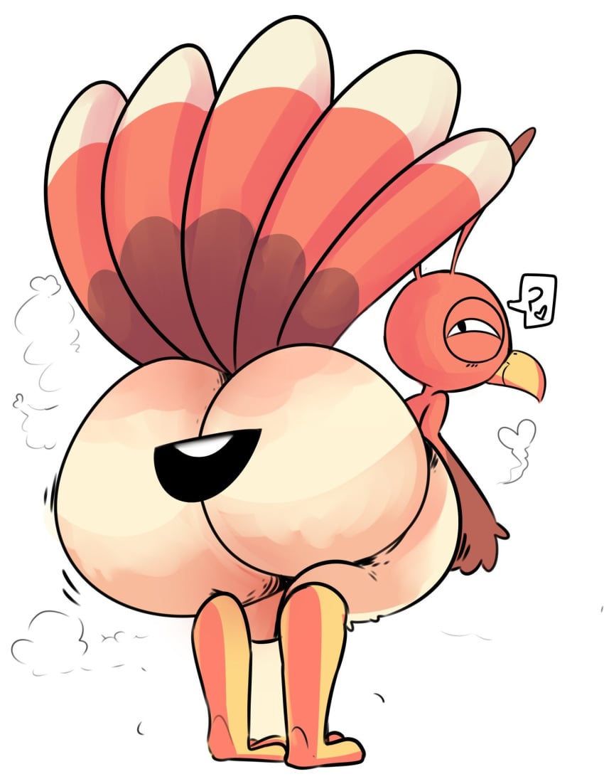 animal anthro anus_mouth big_ass feathers miitopia twerkey