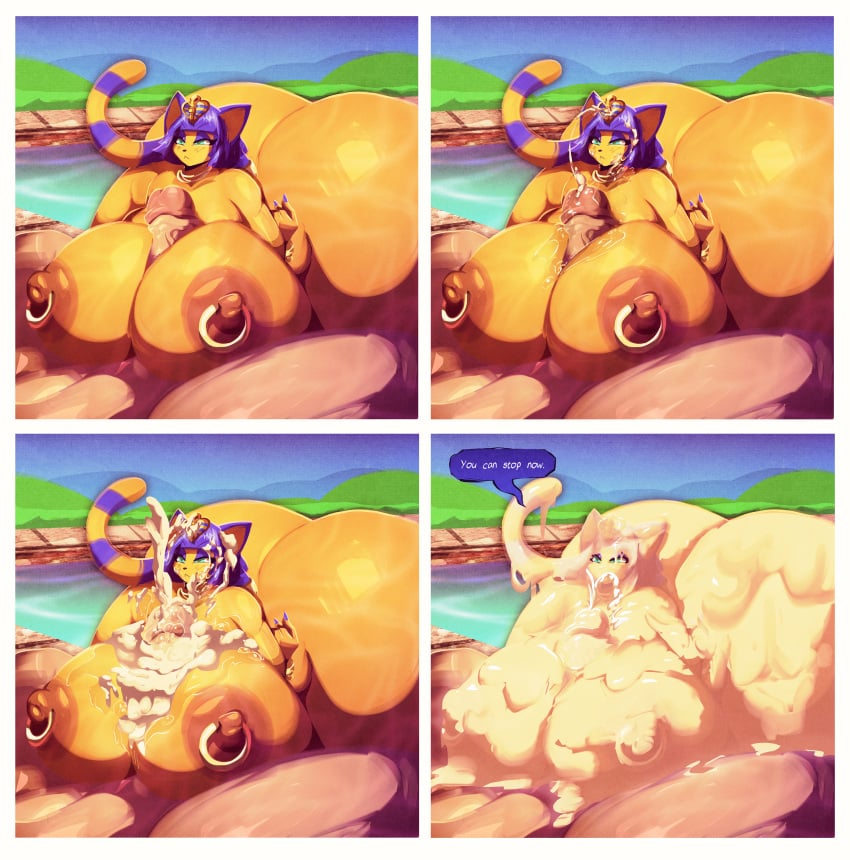 1boy 1girls animal_crossing ankha anthro areolae big_ass big_breasts big_nipples big_penis big_testicles bimbo blue_fur blue_hair blue_nails bottom_heavy breasts bukkake catgirl covered_breasts cum cum_covered cum_glaze cum_on_ass cum_on_breasts cum_on_face cum_on_hair cum_on_penis cum_on_self day egyptian english_text excessive_cum eye_contact facial female furry half-closed_eyes huge_ass huge_breasts huge_cock huge_penis huge_testicles human hyper hyper_ass hyper_breasts hyper_cum hyper_penis hyper_testicles interspecies large_areolae large_ass large_penis large_testicles larger_female long_penis looking_at_viewer male male_human/female_anthro messy naughty_face neck_rings nintendo nipple_piercings nipple_rings nipples orgasm outdoors paizuri penis piercings riendonut seductive short_hair size_difference sketch sky source_request stripes tail text thick_penis thick_thighs veins veiny_penis water white_border wide_hips yellow_fur