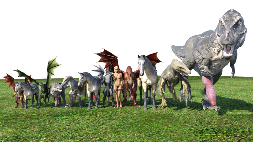 16:9 3d animal_genitalia animal_penis blackburn538 dakotaraptor daz_3d daz_studio dinosaur dragon dromaeosaurid equid equine equine_penis erection female group hi_res horse horsecock human knot male mammal outside penis pony reptile scalie size_difference standing theropod tyrannosaurid tyrannosaurus tyrannosaurus_rex