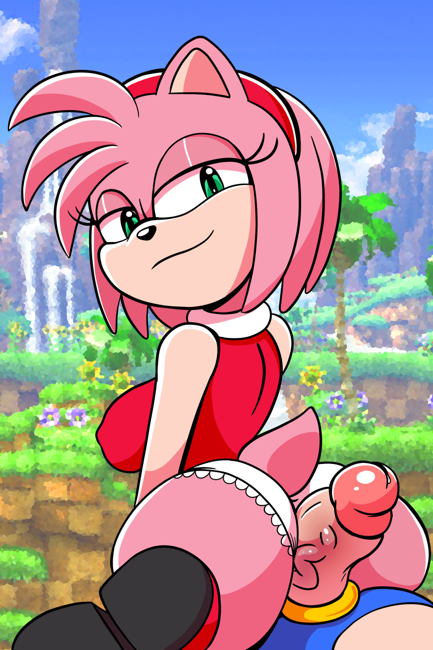 2019 absurd_res accessory amy_rose anthro ass assjob blue_body blue_fur blush bodily_fluids breasts buttjob clothing cock_ring duo eulipotyphlan faceless_male female footwear frilly_panties fur genital_fluids green_eyes hedgehog hi_res hot_dogging humanoid_penis jewelry male mammal nude on_top penis penis_accessory penis_jewelry precum regret_everything reverse_cowgirl_position sex smile sonic_(series) sonic_the_hedgehog straight tease teasing vein veiny_penis