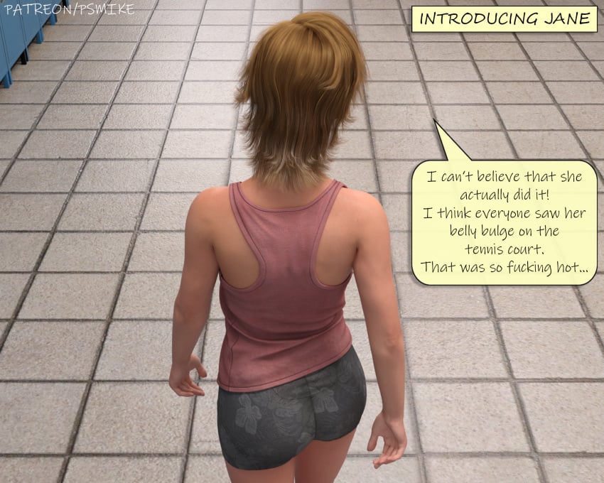 3d comic english_text female locker_room psmike solo solo_female