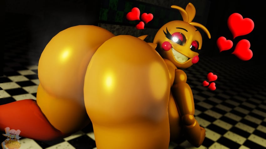 1girls 3d all_fours ass ass_focus ass_up big_ass big_breasts big_butt bubble_ass bubble_butt female_focus female_only five_nights_at_freddy's fnaf heart looking_at_viewer looking_back smiling_at_viewer solo tagme thick_ass thick_thighs toy_chica_(fnaf) toy_chica_(love_taste) vxast winking_at_viewer