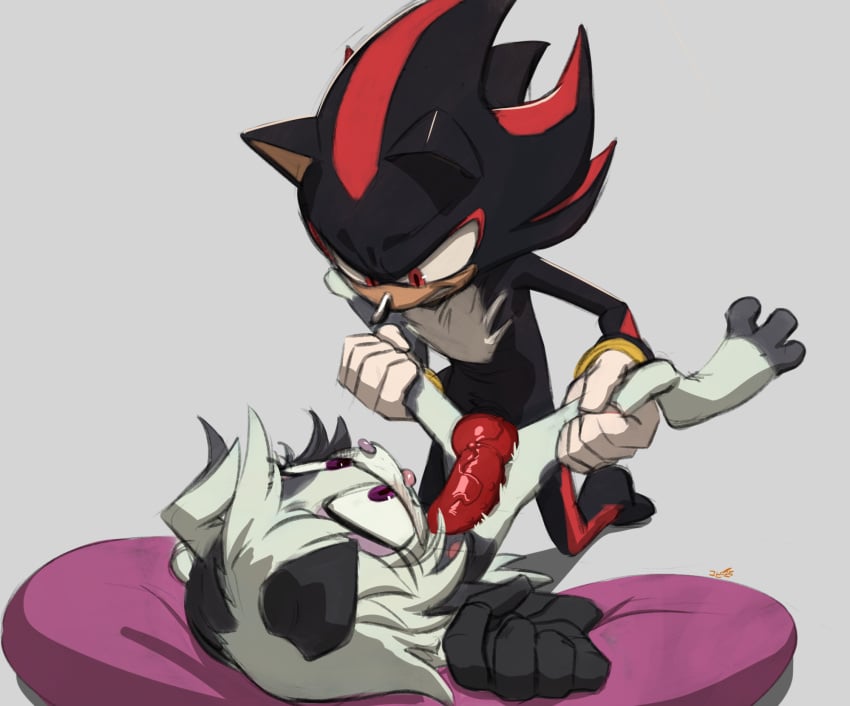 canine dalmatian erocopi glaring imminent_sex knot knotted_penis legs_up shadow_the_hedgehog sonic_(series) sonic_oc thehumancopier