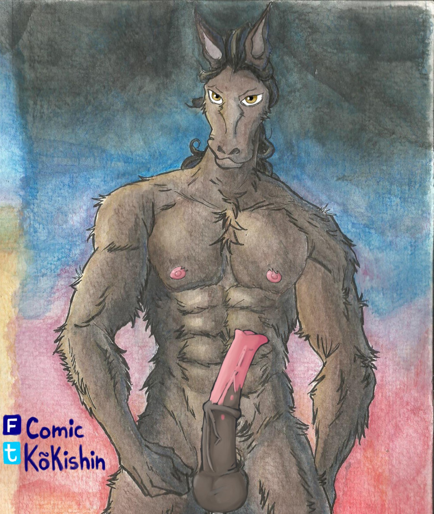 anthro beastars furry horse horse_penis horsecock kokishin male_only penis solo solo_focus solo_male yahya_(beastars) yiff