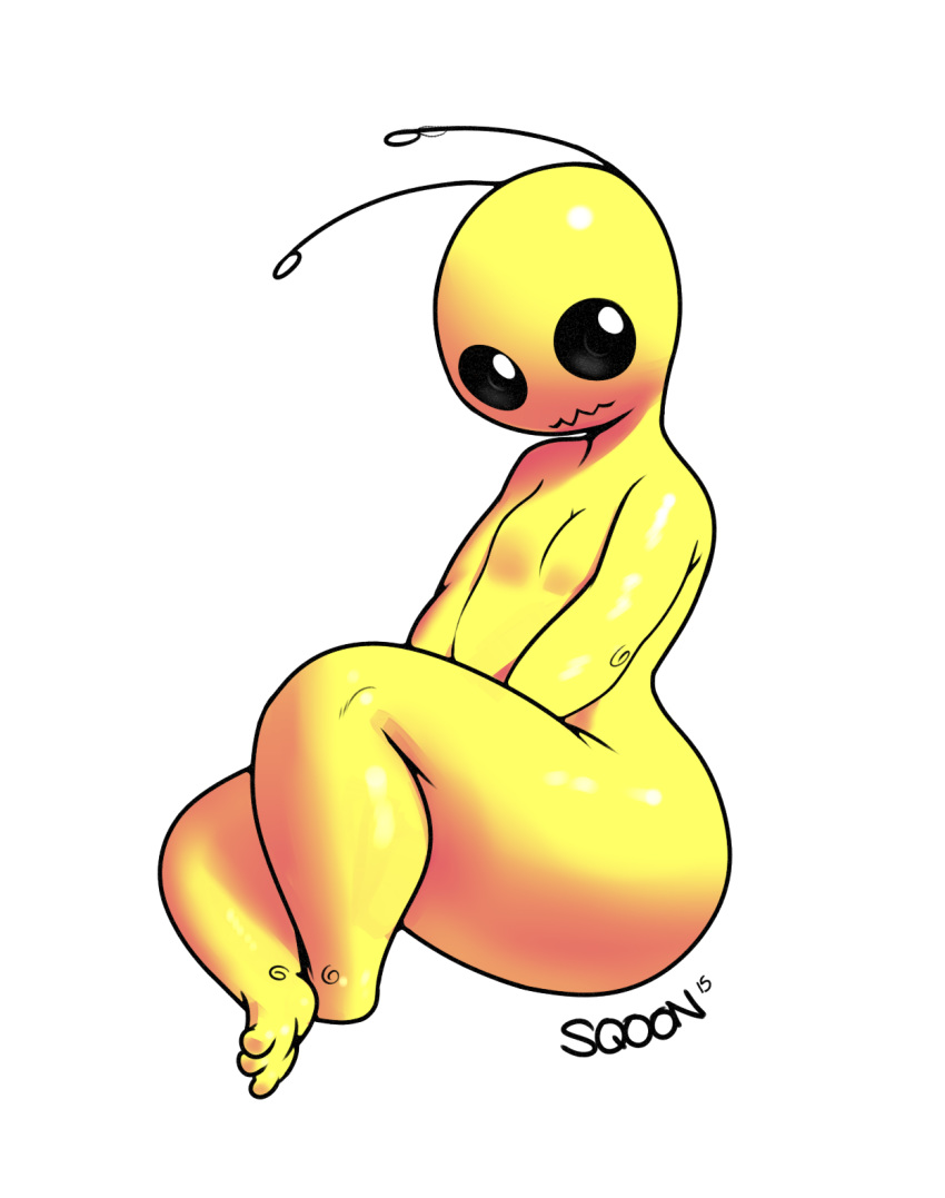 1boy 3_toes alien alien_hominid alien_hominid_(character) antennae ass bare_shoulders barefoot big_ass big_butt black_eyes black_sclera bubble_ass bubble_butt butt completely_nude cute dat_ass fat_ass full_body hips huge_ass huge_butt humanoid large_ass large_butt looking_at_viewer male male_only naked newgrounds nude nude_male nudity round_ass simple_background sitting solo sqoon text thick thick_ass thick_thighs thighs voluptuous watermark white_background wide_hips yellow_body yellow_skin young