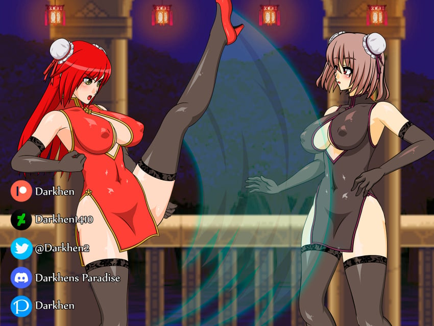 2girls catfight darkhen1410 fight koooon_soft koooonsoft_kungfu_girl koooonsoft_witch_girl multiple_girls tagme