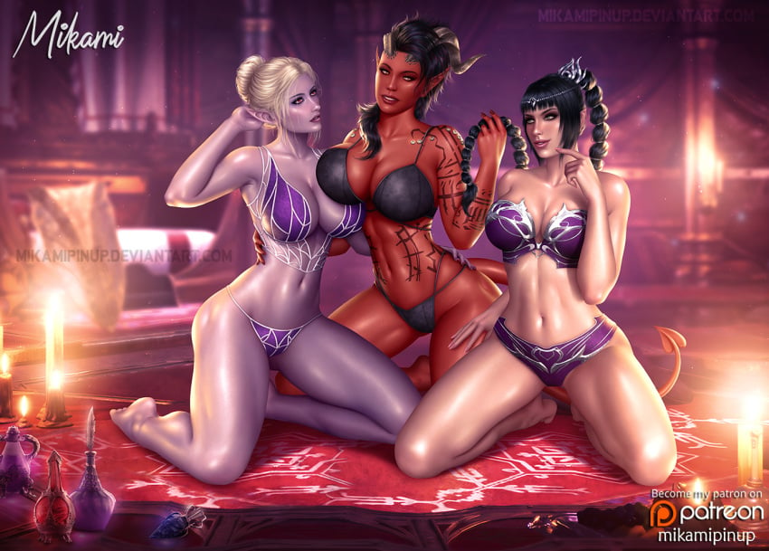 3girls ass athletic athletic_female baldur's_gate baldur's_gate_3 big_ass big_breasts bottom_heavy breasts bust busty chest cleavage curvaceous curvy curvy_figure digital_media_(artwork) drow dungeons_and_dragons elf elf_ears elf_female elf_girl eyebrows eyelashes female female_only fit fit_female forgotten_realms half-elf hips hourglass_figure huge_ass huge_breasts humanoid karlach large_ass large_breasts legs light-skinned_female light_skin mature mature_female mikamipinup minthara multiple_girls red-skinned_female red_body red_skin shadowheart slim_waist thick thick_hips thick_legs thick_thighs thighs tiefling top_heavy top_heavy_breasts voluptuous voluptuous_female waist wide_hips wide_thighs yuri