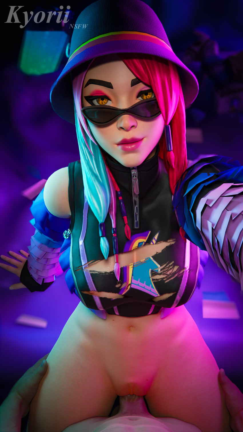 1boy 1girls 2024 3d 3d_(artwork) athletic athletic_female blender breasts cleavage completely_nude completely_nude_male duo epic_games erect_penis erection eye_contact female female_focus female_penetrated fortnite fortnite:_battle_royale glasses half-dressed half_naked hand_on_thigh hat headwear highres ky0rii lana_llane_(fortnite) light-skinned_female light-skinned_male light_skin long_hair looking_at_partner looking_at_viewer looking_over_eyewear looking_over_glasses looking_over_sunglasses male male/female male_penetrating male_penetrating_female medium_breasts nude nude_male penetration penis pov pov_eye_contact pussy pussy_lips ripped_clothing sex standing standing_sex sunglasses tinted_eyewear two_tone_hair vagina vaginal_penetration vaginal_sex watermark