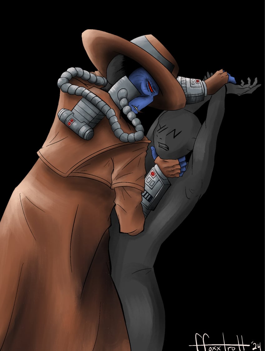 alien blue_skin cad_bane clone_wars coat duros male pinning_arms red_eyes star_wars tagme y/n