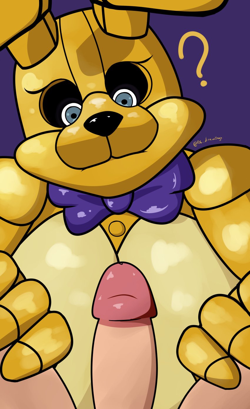 anthro big_breasts breasts desesperadoleon female five_nights_at_freddy's fnaf genitals humanoid into_the_pit looking_at_another male male/female penile penis rabbit scottgames size_difference spring_bonnie spring_bonnie_(fnaf)