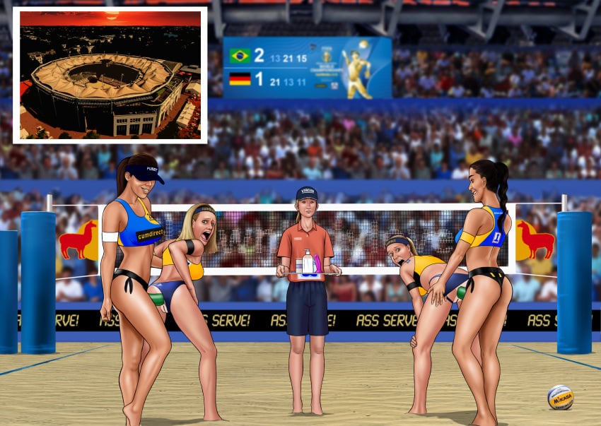 anal anal_sex arena ass beach_volleyball brazil buggery carolina_solberg_salgado comic defeat defeated extro fivb_beach_volleyball_women's_world_championship_2019 germany humiliation latina laura_ludwig margareta_kozuch maria_elisa_antonelli painal panties_aside penalty_game score sport sports sports_bikini sports_bra sports_festival sports_uniform strap-on tears uniform victory volleyball volleyball_net