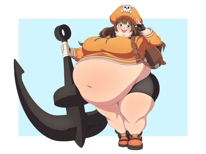 bbw belly_overhang big_belly big_breasts big_female blush chubby chubby_female embarrassed fat fat_ass fat_female fat_fetish fat_girl fat_woman fatty guilty_gear guilty_gear_strive huge_belly large_female may_(guilty_gear) morbidly_obese morbidly_obese_female obese obese_female overweight overweight_female plump pork_chop thick_thighs towelsne tubby weight_gain