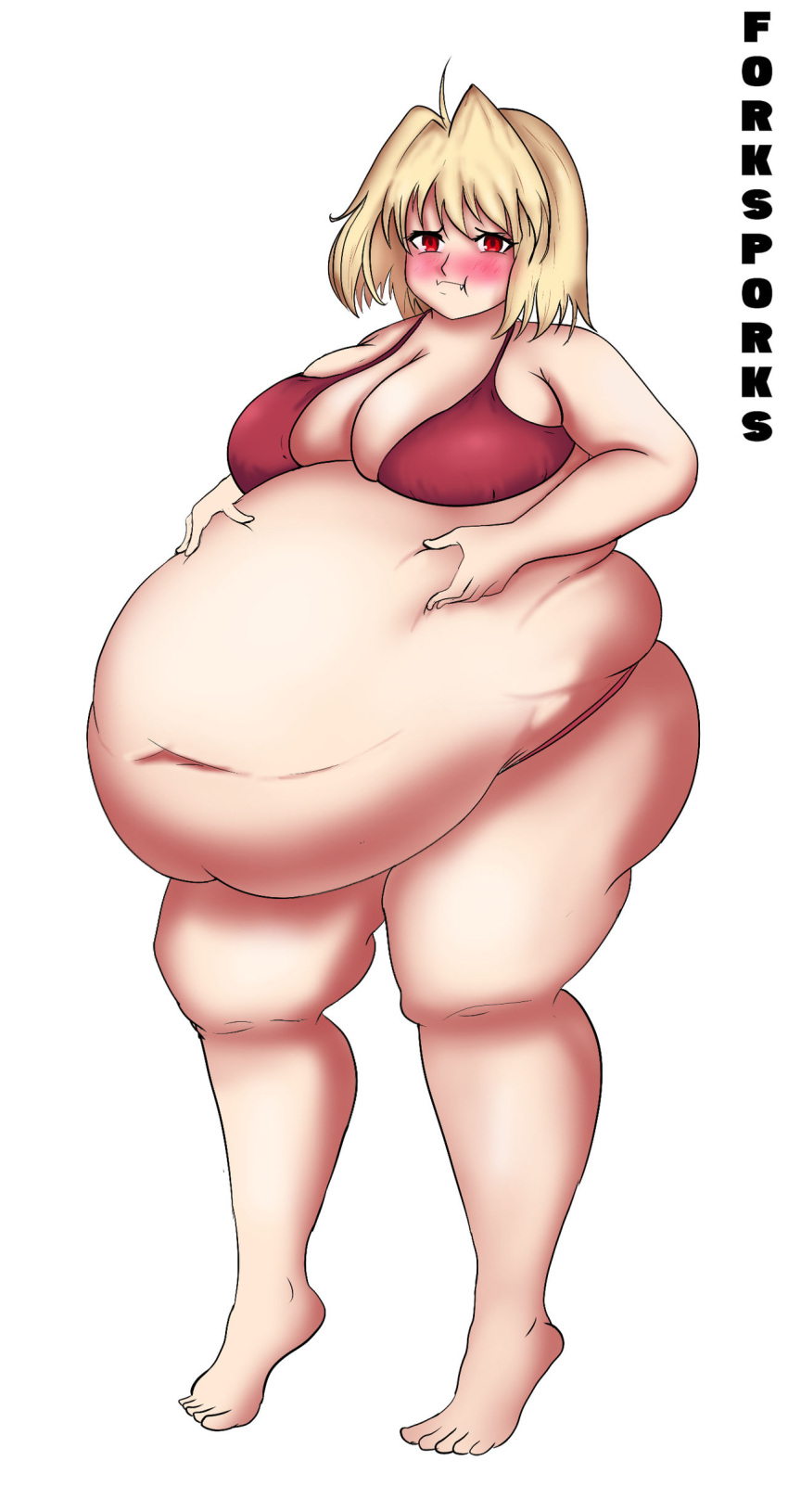 arcueid_brunestud bbw belly_overhang big_belly big_breasts big_female bloated_belly blush chubby chubby_female embarrassed fat fat_ass fat_female fat_fetish fat_girl fat_rolls fat_woman fatty forksporks huge_belly hyper hyper_belly large_female massive_belly obese obese_female overweight overweight_female plump pork_chop thick_thighs tsukihime type-moon weight_gain