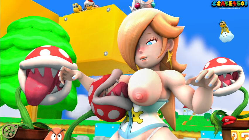 3d 3d_(artwork) 3d_model areola areolae bite biting biting_breast blonde_hair blue breast_biting breast_sucking breastfeeding breasts breasts_sucking chewing chewing_breast eyes female female_focus fire_bros. goomba koopa_troopa lakitu mario_(series) monster_biting_breast monster_sucking_breast nintendo outdoors paratroopa piranha_plant princess_rosalina sfm sharp_teeth sharp_teeth_on_breast source_filmmaker ssake4500 sucking sucking_nipples super_mario_bros.