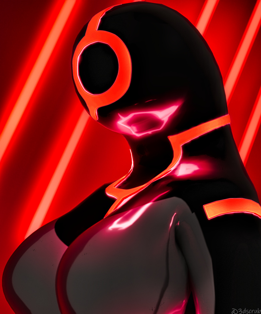 3d 3dscrub alien ben_10 blender cartoon_network female galvanic_mechamorph glowing inanimate_animate large_breasts solo tagme