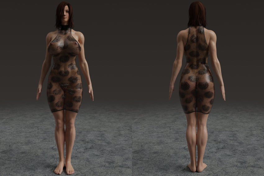 1girls 3d 3d_model ass bare_arms barefoot big_ass big_breasts breasts brown_hair bust busty chest curvaceous curvy curvy_figure dark_souls dark_souls_2 emerald_herald female female_focus fromsoftware front_and_back hair_over_one_eye hips huge_breasts human large_ass large_breasts legs light-skinned_female light_skin lips mature mature_female navel nipples_visible_through_clothing no_bra no_panties no_underwear plague_of_humanity_(artist) see-through see-through_clothing shanalotte_(dark_souls) sleeveless slim_waist solo standing thighs toned_body toned_female voluptuous waist wide_hips