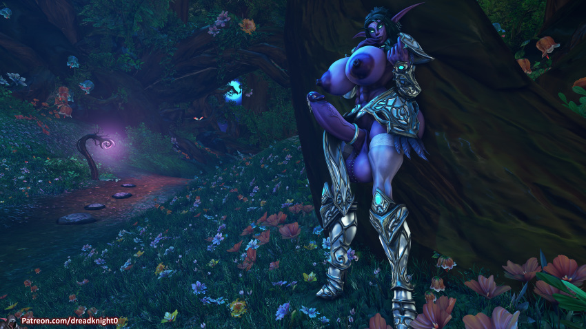 3d 3d_(artwork) big_ass big_balls big_breasts big_nipples dreadknight elf forest futa_only futanari huge_cock intersex muscular night_elf penis pierced_nipples piercing source_filmmaker thick_thighs tyrande_whisperwind veiny_penis warcraft wide_hips world_of_warcraft