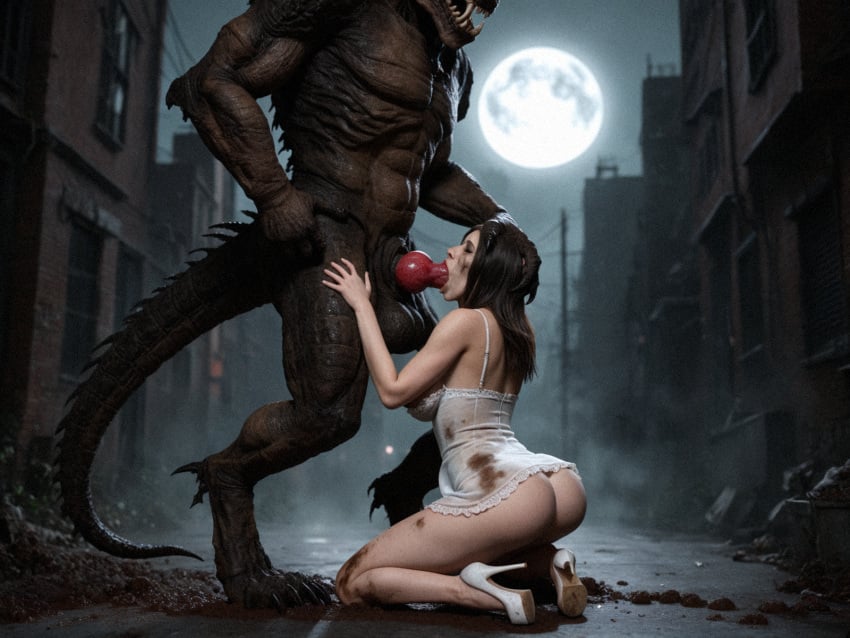 ai_generated feral_on_female feral_on_human interspecies lizardman noone3d zoophilia