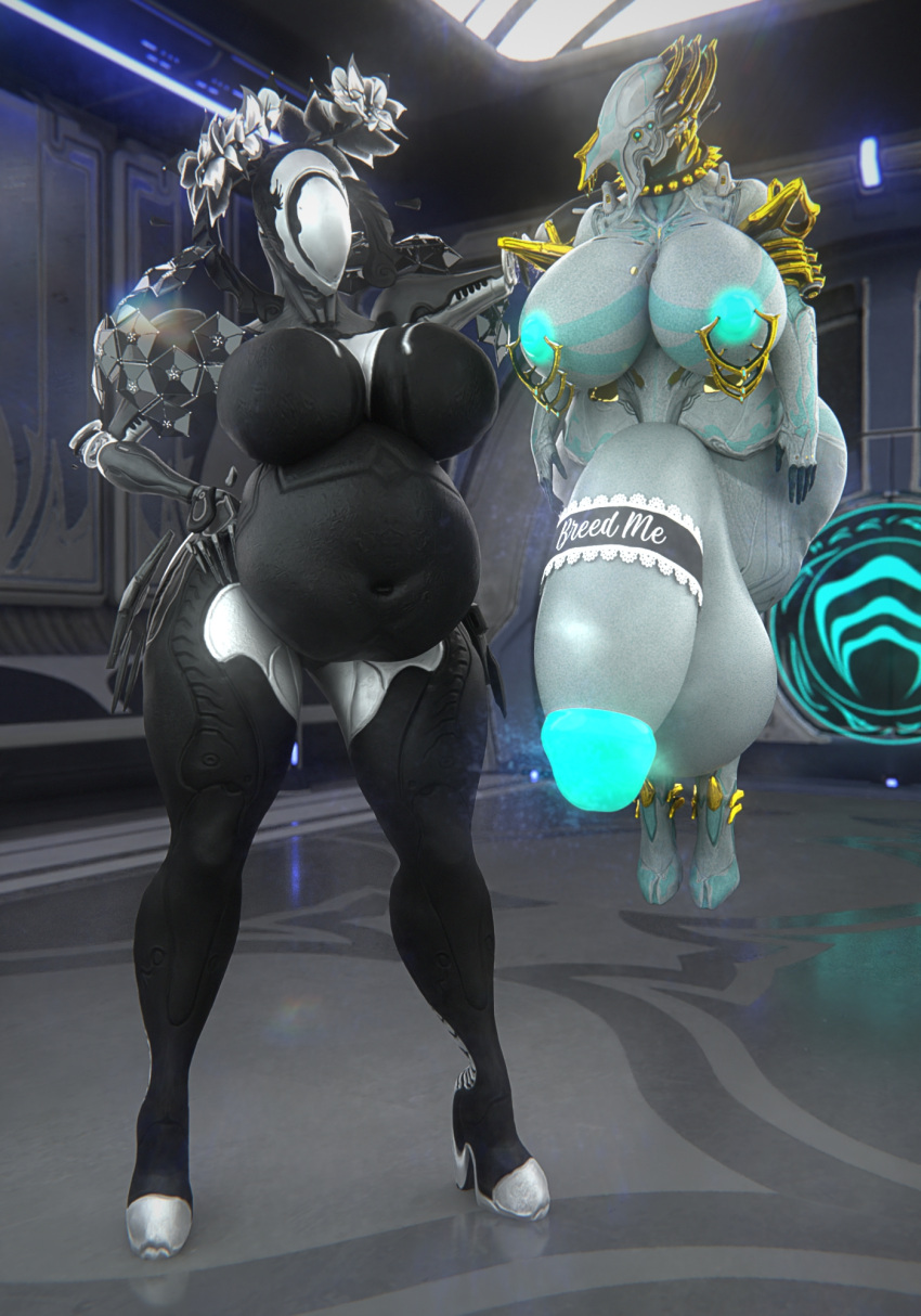 3d bbw big_breasts big_penis breasts chubby cleavage digital_extremes fat female futanari huge_breasts huge_cock mag_(warframe) penis qzk_forte tagme thick_thighs volt_(warframe) warframe wide_hips