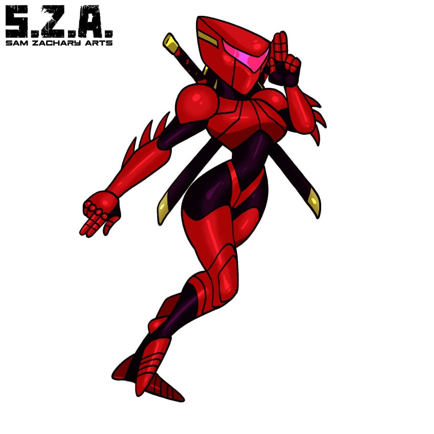 ben_10 blades machine machine_girl ninja ninja_girl red_armor red_knight_(ben_10) robot robot_girl robot_humanoid rule63 rule_63 rule_63 samyueru skimpy