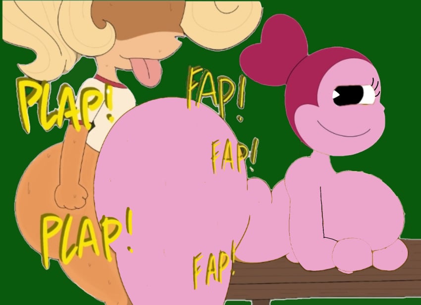 1futa 2d 2d_(artwork) 2girls against_table big_ass big_breasts big_penis breasts coco_bandicoot crash_(series) crossover doggy_style edit female gem gem_(species) penetration pink_body sex spinel_(steven_universe) steven_universe tagme theslashfive