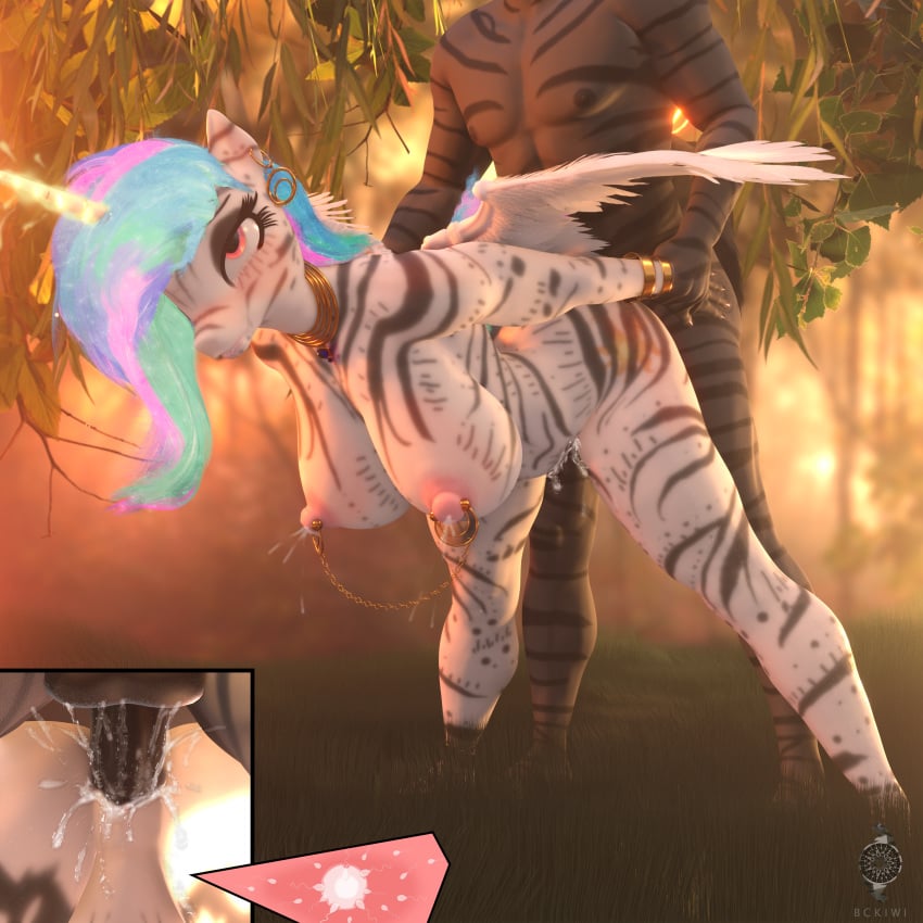 1boy 1girls 3d absurd_res ahe_gao alicorn alternate_hairstyle animal_genitalia animal_penis anthro anthrofied areola arm_grab balls bckiwi big_breasts big_nipples blender blush bodily_fluids breasts chains cum cum_in_pussy cum_inside drooling egg ejaculation equid equine equine_penis faceless_male female friendship_is_magic from_behind_position genital_fluids hi_res horn horsecock impregnation jewelry jungle lactating large_breasts looking_pleasured looking_up male mammal milk my_little_pony neck_rings necklace nipple_chain nipple_piercing nipples nude open_mouth orgasm ovum penetration penis piercing princess_celestia_(mlp) prison_guard_position pussy pussy_ejaculation pussy_juice raceplay saliva sex straight stripes submissive sweat teary_eyes vaginal_penetration wings zebra zebra_(male)_(mlp)