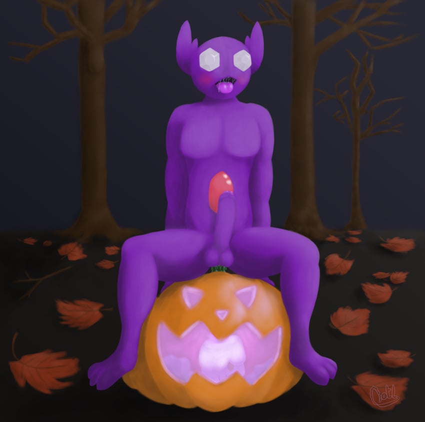 2019 absurd_res ambiguous_gender anal anal_masturbation anal_sex anthro balls blush digital_media_(artwork) duo erection food fruit fucking_pumpkin grin halloween hi_res holidays humanoid_penis improvised_sex_toy jack-o'-lantern lewd_lotl litwick male male_only masturbation nintendo nude outside penetration penis plant pokémon_(species) pokémorph pokemon portrait pumpkin realistic sableye sitting smile spread_legs spreading tongue tongue_out toying_self video_games