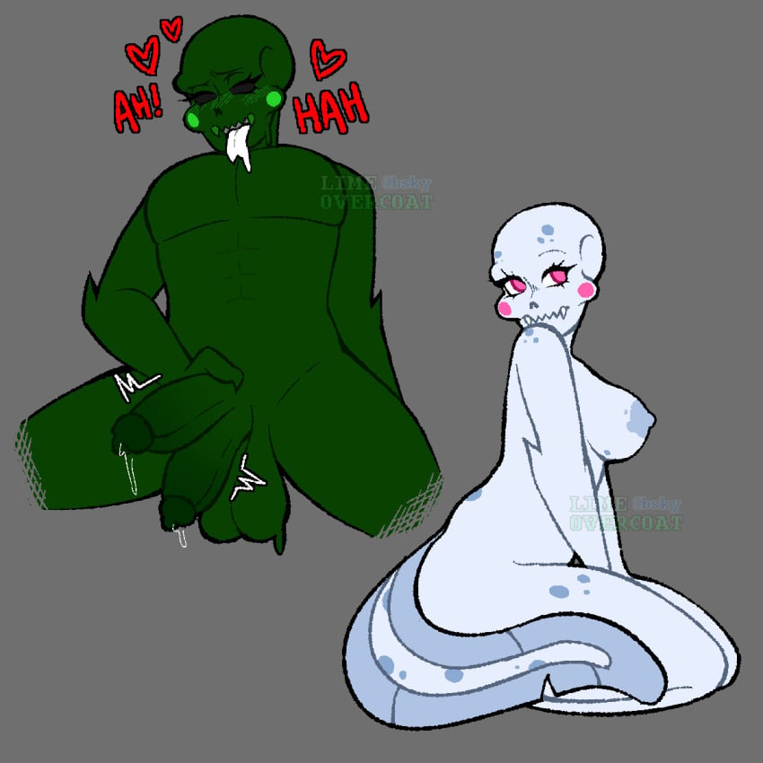 calliope_(homestuck) cherub_(homestuck) diphallia diphallism heart homestuck limeovercoat moaning multi_genitalia multi_penis oc penis precum sweat twitching_penis