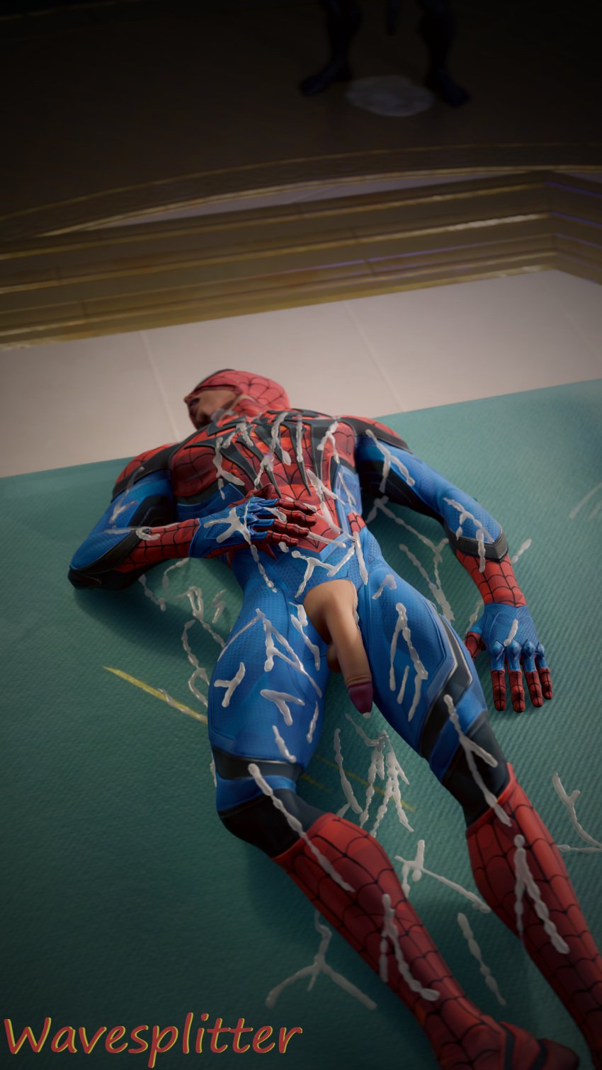 1440p 2k bodysuit clothing cum excessive_cum functionally_nude male male_only marvel marvel_rivals penis spider-man spider-man_(marvel_rivals) spider-man_(series) tagme venom venom_(marvel) wavesplitter