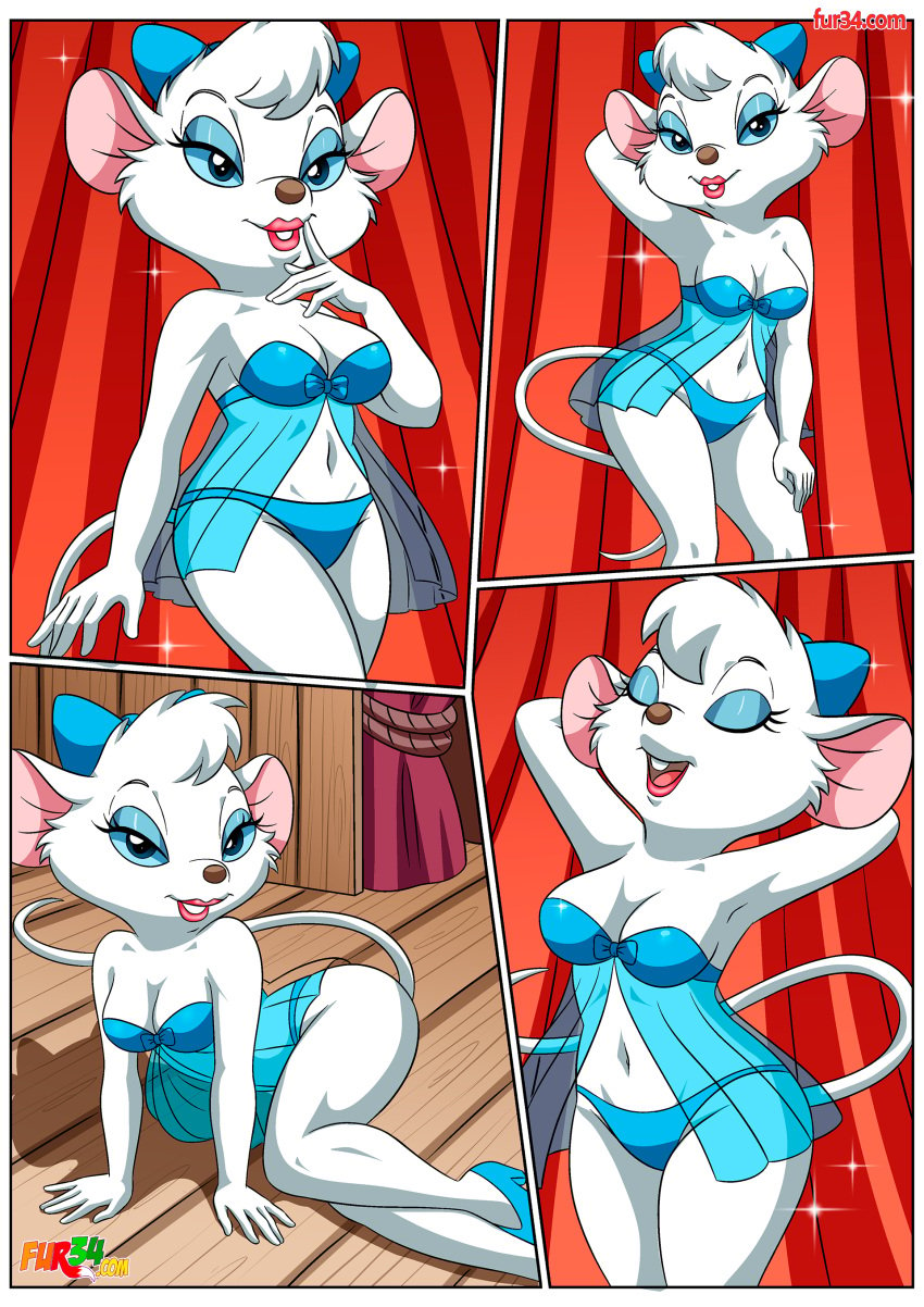 1girls anthro bbmbbf breasts comic disney female female_only fur34 furry miss_kitty's_night_(comic) miss_kitty_mouse mouse palcomix rodent solo the_great_mouse_detective