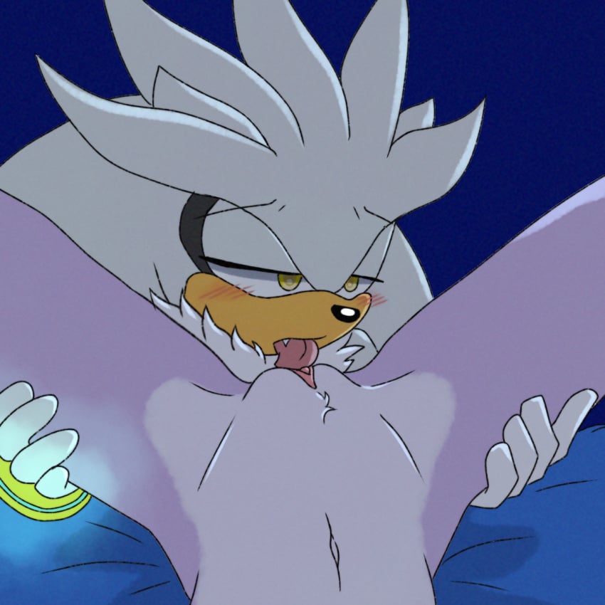 belly_button blaze_the_cat blush clitoris cunnilingus dreamjasmine furry furry_on_furry glowing_markings gray_fur holding_another's_leg licking_pussy looking_at_viewer male_focus pov purple_body sharp_teeth silver_the_hedgehog sonic_(series) sonic_the_hedgehog_(series) straight tongue yellow_eyes