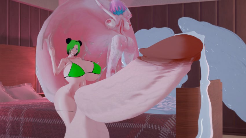 1futa 1girls 3d after_sex ahe_gao billie_eilish celebrity crybabyfuta cum_everywhere cum_leaking_out_of_pussy female futa_on_female futanari gigantic_breasts green_bikini green_hair huge_ass huge_balls huge_breasts hyper_belly hyper_penis hyper_pregnancy idolmaster idolmaster_cinderella_girls koikatsu leaking_cum micro_bikini middle_finger penetration pink_hair pregnant sex smiling_at_viewer tagme yumemi_riamu